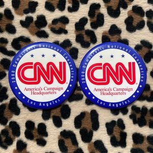 CNN 2000 Democratic National Convention 🇺🇸 Button Pin Pinback Vintage Y2K LA